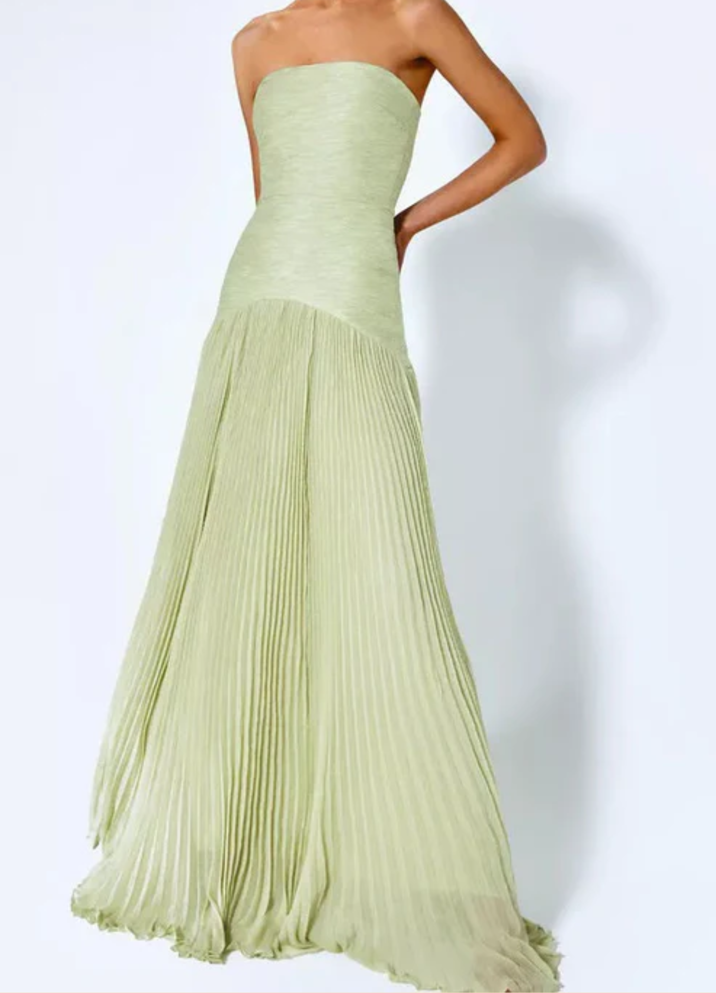 Willow | Strapless Pleated Maxi Dress