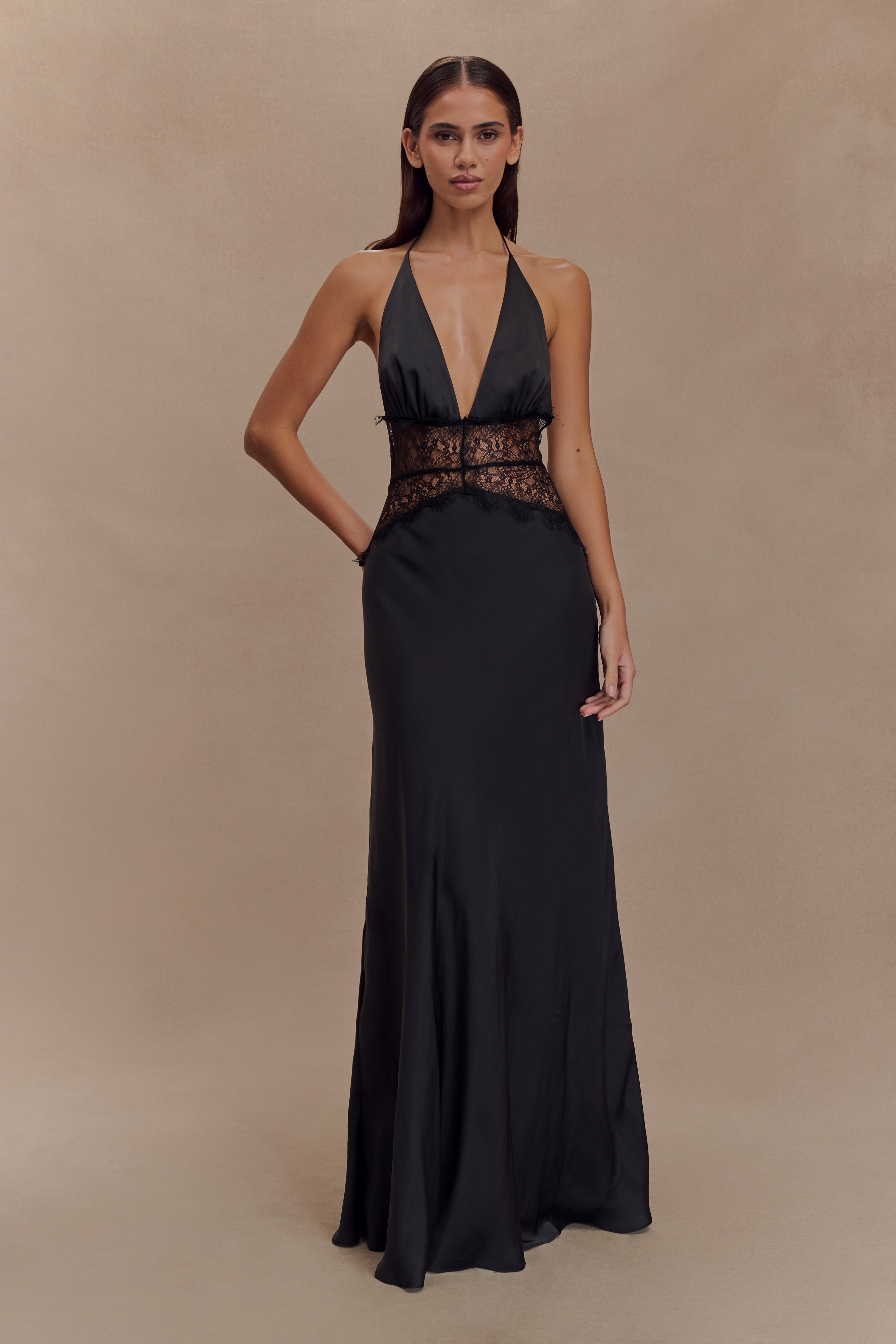 Andrea | Lace Satin Dress